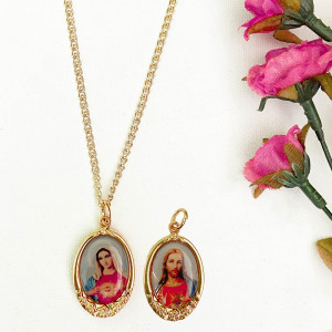 Medalla Rosa - Sagrado Corazón de Jesús / Sagrado Corazón de Maria