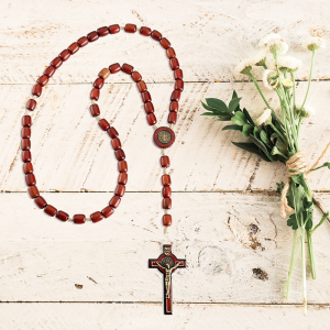 Wooden Cross St Benedict - Cherry