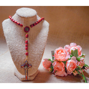 Wooden Cross St Benedict - Cherry 2