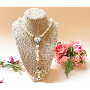 Pearl Rosary -  Our lady of Grace