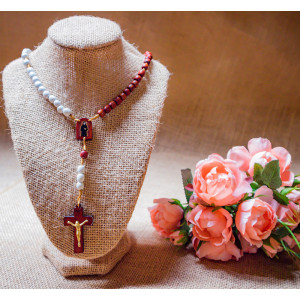 Wooden Rosary - Divine Mercy & Faustina 2