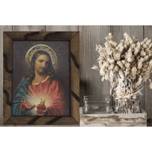 Cuadro rústico Sagrado Corazón de Jesús