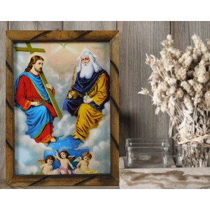 Rustic wooden picture frame - Holy Trinity