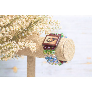 wooden and beats bracelet - Jesus
