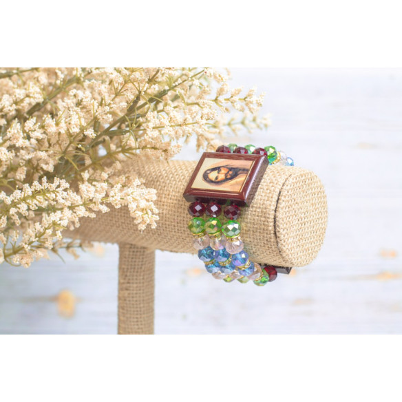 wooden and beats bracelet - Jesus