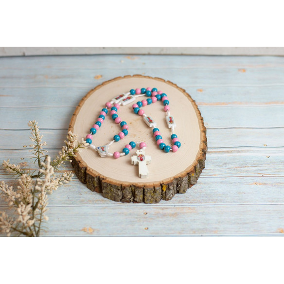 Rosary Holy Child - Blue & Pink