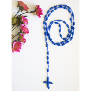 Knotted Cord Rosary - Blue