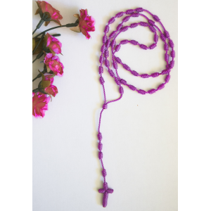 Knotted Cord Rosary - Purple