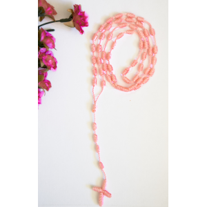 Knotted Cord Rosary - Pink