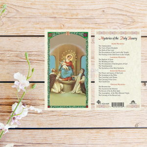 Laminated Prayer card - Mysteries Of The Holy Rosary