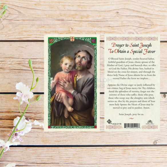 Laminated Prayer card - Saint Joseph