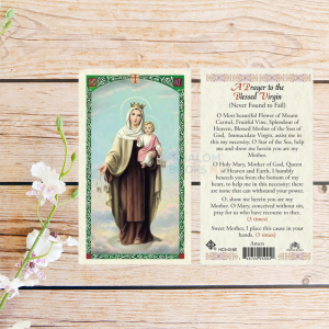 Laminated Prayer card - Mount Carmen