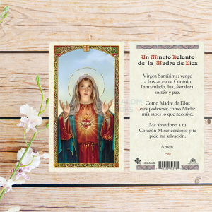Estampa Plastificada - Sagrado Corazon De Maria