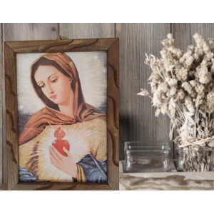 Rustic wooden picture frame - Virgen Llama del Amor