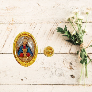 Prendedor Rosa - Nuestra Señora de Altagracia