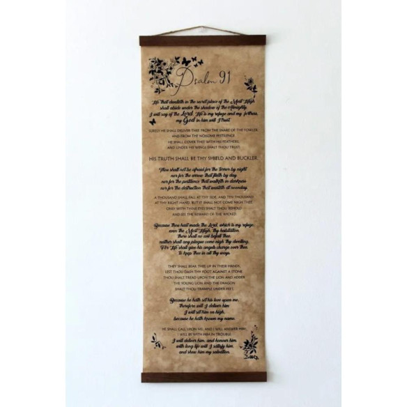 Psalm 91 - Handcrafted biblical scroll