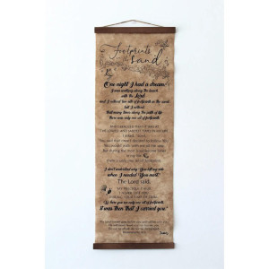 Footprints in the sand - Handcrafted biblical scroll