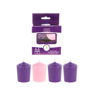 Vela votiva de Adviento vertida a mano de 4 piezas