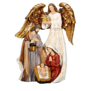 Holy Family w/angel 12"