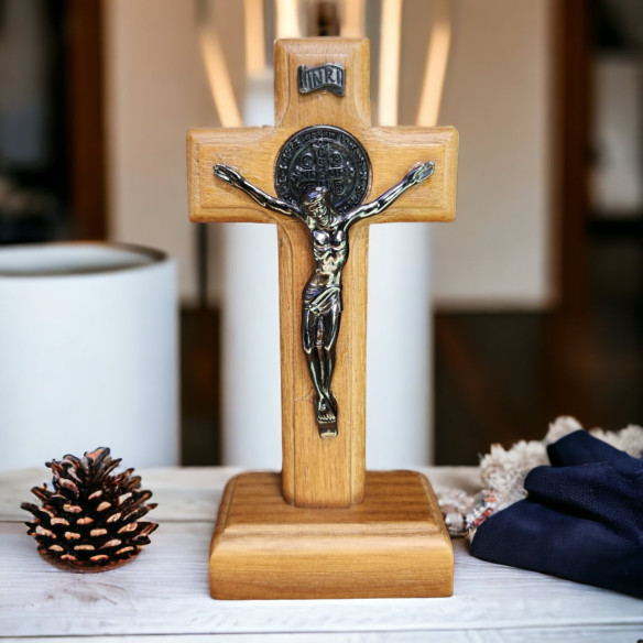 Saint Benedict Cross W/ Base 4"