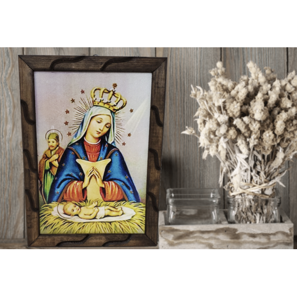 Rustic wooden picture frame - Our Lady of Altagracia